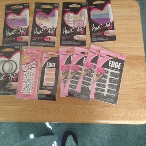 Edge Nail Strips - Black and Pink